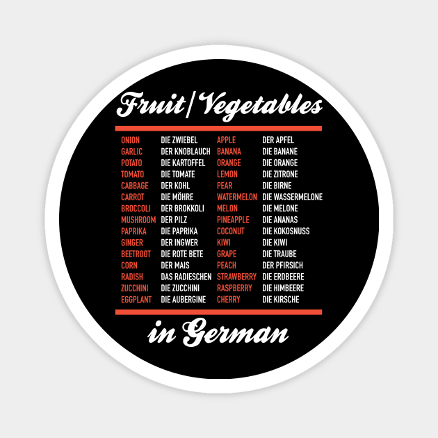 Veggies In German Magnet by Hidden Verb